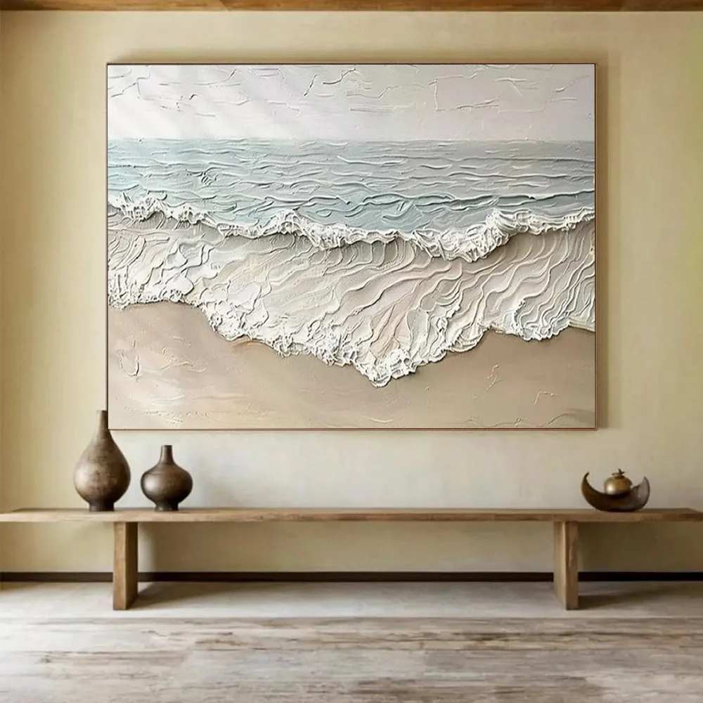 Beach_Waves_Coastal_Textured_Entryway_Abstract_Wall_Art_07JC7 wall art